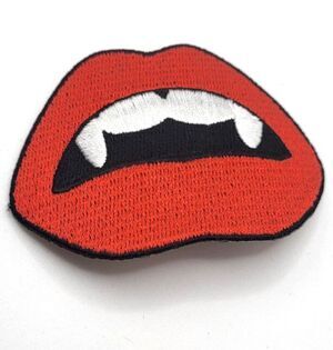 Vampire Lips Applique Iron On 3in by 2in